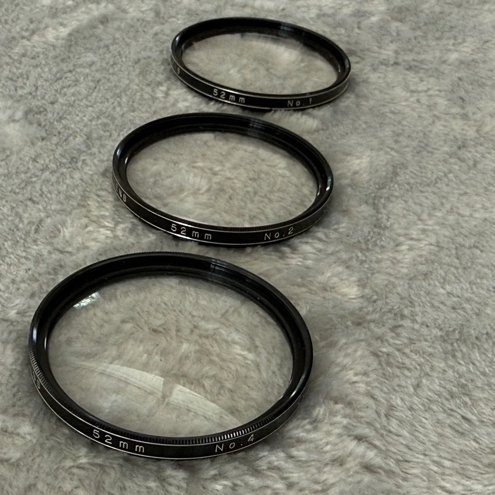 Vivitar 52mm Close-Up Lens Filter Set No.1 No.2 No.4 w/ Case Japan Vintage